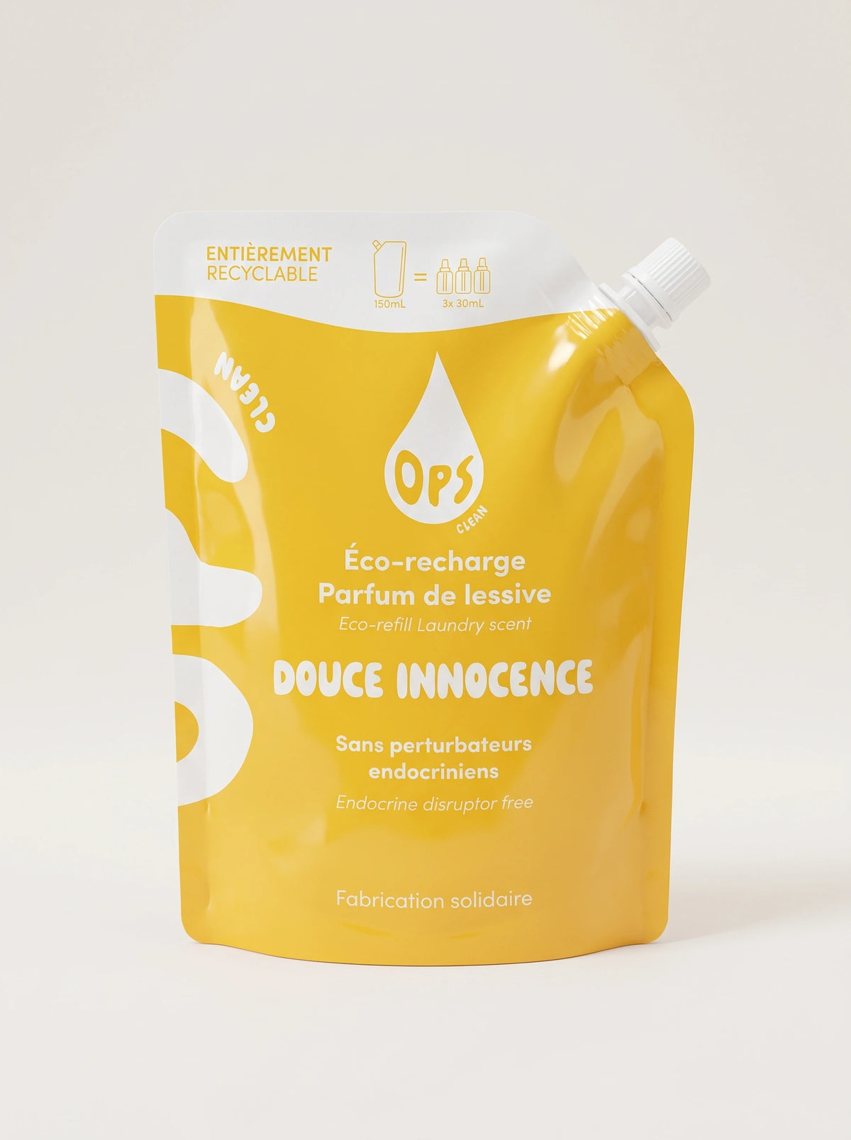 Éco-recharge parfum de lessive Douce Innocence 150 ml, doypack recyclable